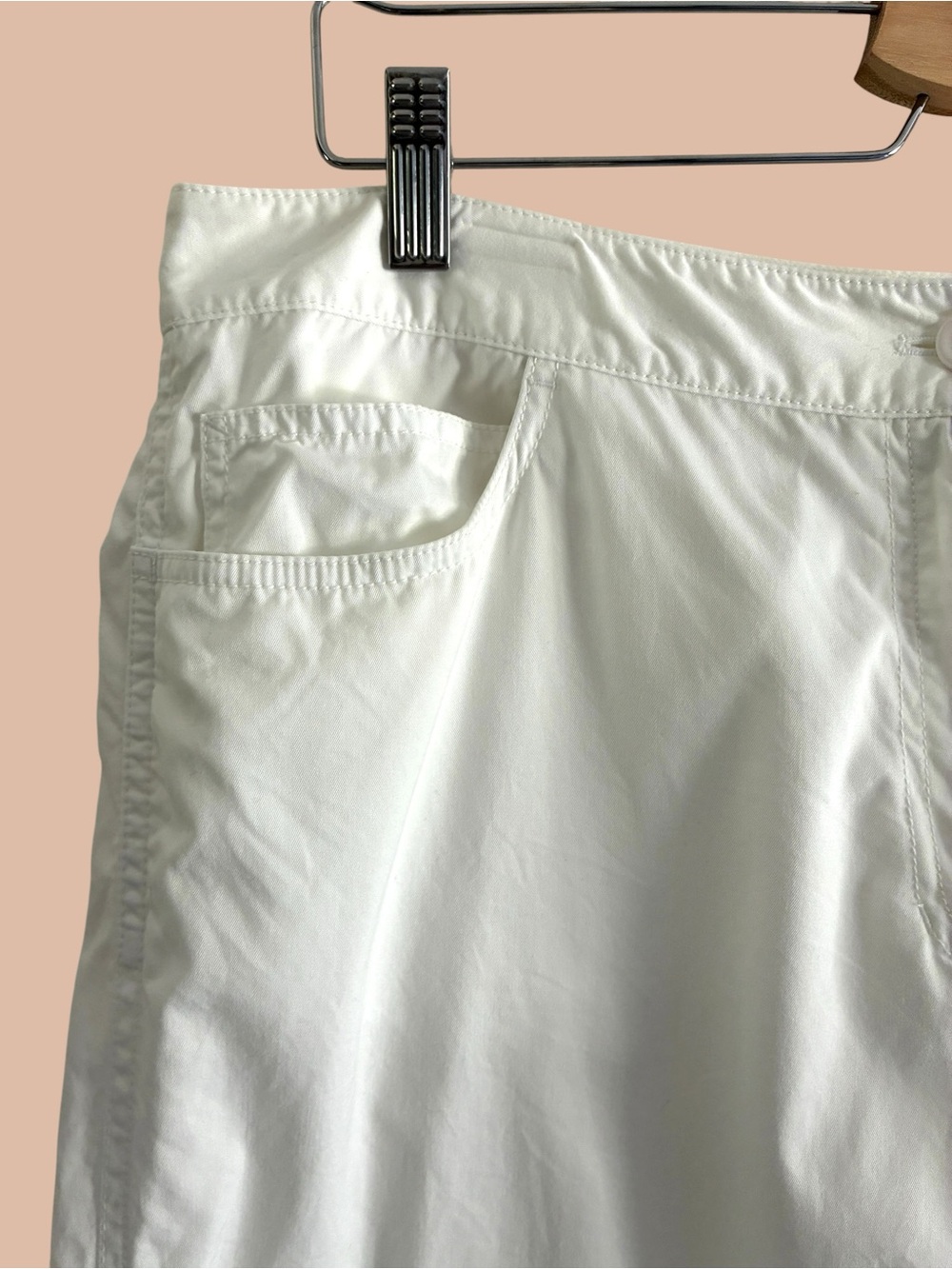 Eileen Fisher White Organic Cotton Crop Pants 1X Button Hem - Picture 4 of 10